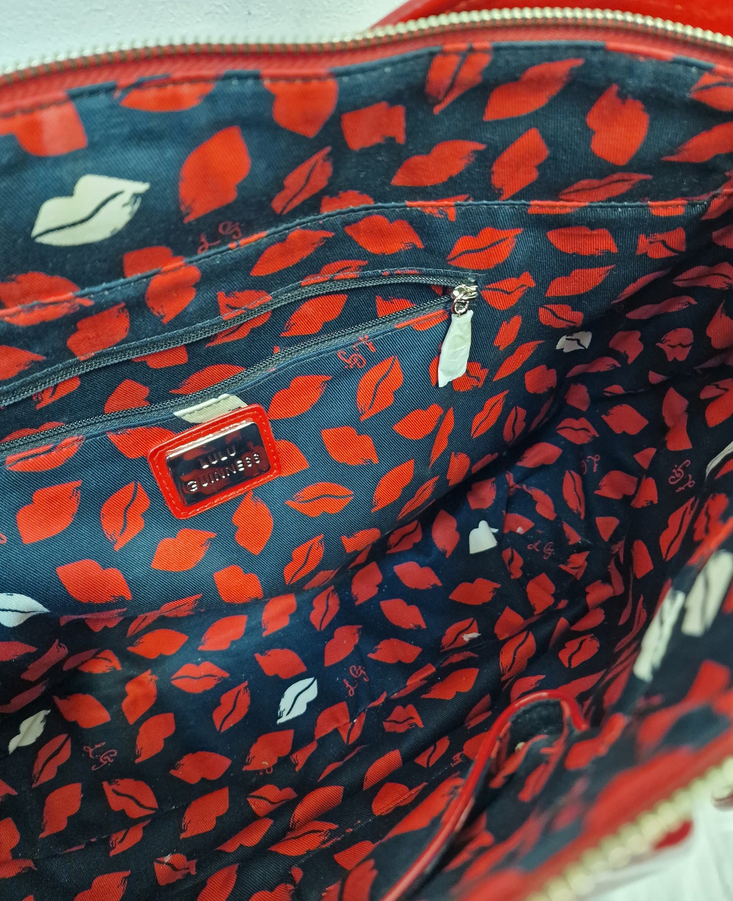 Lulu Guinness Red Large Tote Handbag